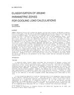 3190 (RP-472) — Classification of 200,640 Parametric Zones for Cooling Load Calculations