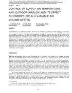 PO-86-01-3 — Control of Supply Air Temperature and Outdoor Airflow and Its Effect on Energy Use in Variable Air Volume System