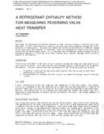 PO-86-02-4 — A Refrigerant Enthalpy Method for Measuring Reversing Valve Heat Transfer