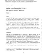 PO-86-12-2 — Heat-Transmission Tests on Sheet Steel Walls