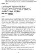 PO-86-12-3 — Laboratory Measurement of Thermal Transmittance of Several Masonry Wall Systems