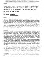 2973 — Groundwater Heat Pump Demonstration Results for Residential Applications in New York State