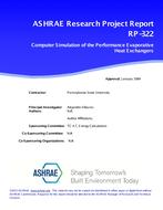 RP-322 — Development of Algorithms for Simulating the Performance of Cooling Towers and Evaporative Coolers