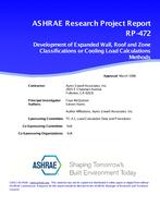 RP-472 — Development of Expanded Wall, Roof and Zone Classifications for Cooling Load Calculation Methods