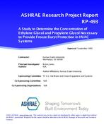 RP-493 — A Study to Determine the Concentration of Ethylene Glycol and Propylene Glycol Necessary to Provide Burst Protection for HVAC Systems