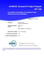 RP-516 — Calculation Techniques for Optimum Duct Design and Flow Simulation