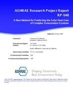 RP-548 — Determining the Solar-Optical and Solar Heat Gain Properties of Fenestration Systems