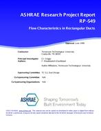 RP-549 — Flow Characteristics in Rectangular Ducts