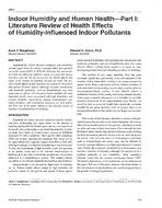 3951 — Indoor Humidity and Human Health—Part 1: Literature Review of Health Effects of Humidity-Influenced Indoor Pollutants