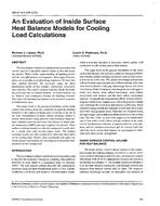 BN-97-04-3 (RP-875) — An Evaluation of Inside Surface Heat Balance Models for Cooling Load Calculations