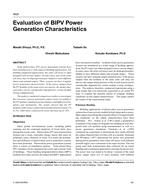 4625 — Evaluation of BIPV Power Generation Characteristics