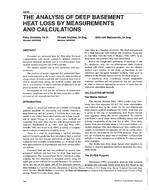 3896 — The Analysis of Deep Basement Heat Loss by Measurements and Calculations