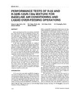 SD-95-12-3 — Performance Tests of R-22 and R-32/R-125/R-134a Mixture for Baseline Air Conditioning and Liquid Overfeeding Operations