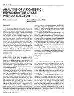 CH-95-24-3 — Analysis of a Domestic Refrigerator Cycle with an Ejector