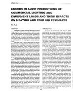 AT-90-11-2 — Errors in Audit Prediction of Commercial Lighting and Equipment Loads and Their Impacts on Heating and Cooling Estimates