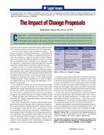 Legal Issues: The Impact of Change Proposals