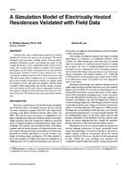 3979 — A Simulation Model of Electrically Heated Residences Validated with Field Data