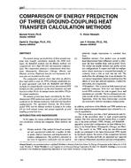 3847 — Comparison of Energy Prediction of Three Ground-Coupling Heat Transfer Calculation Methods