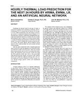 3849 — Hourly Thermal Load Prediction for the Next 24 Hours by ARIMA, EWMA, LR and an Artificial Neural Network