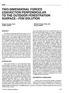 3850 — Two-Dimensional Forced Convection Perpendicular to the Outdoor Fenestration Surface – FEM Solution