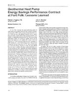 BN-97-11-4 — Geothermal Heat Pump Energy Savings Performance Contract at Fort Polk: Lessons Learned