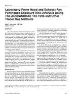 BN-97-14-3 — Laboratory Fume Hood and Exhaust Fan Penthouse Exposure Risk Analysis Using the ANSI/ASHRAE 110-1995 and Other Tracer Gas Methods