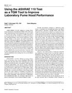 BN-97-14-2 — Using the ASHRAE 110 Test as a TQM Tool to Improve Laboratory Fume Hood Performance