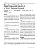 BN-97-16-3 — Operational Data as the Basis for Neural Network Prediction of Hourly Electrical Demand