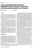 CH-95-03-2 — Heat-Air-Moisture Design of Masonry Cavity Walls. Theoretical and Experimental Results and Practice