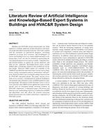 4599 — Literature Review of Artificial Intelligence and Knowledge-Based Expert Systems in Buildings and HVAC&R System Design