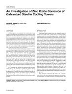 4608 (RP-988) — An Investigation of Zinc Oxide Corrosion of Galvanized Steel in Cooling Towers