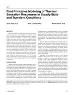 4617 — First Principles Modeling of Thermal  Sensation Responses in Steady-State and Transient Conditions