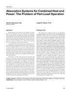 CH-03-05-1 — Absorption Systems for Combined Heat and Power: The Problem of Part-Load Operation