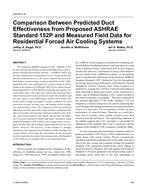 CH-03-07-4 — Comparison Between Predicted Duct Effectiveness from Proposed ASHRAE Standard 152P and Measured Field Data for Residential Forced Air Cooling Systems