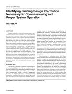 CH-03-12-1 (RP-1032) — Identifying Building Design Information Necessary for Commissioning and Proper System Operation