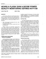 CH-95-04-1 — Heard a Flash. Saw a Boom. Power Quality Monitoring Defined in P1159