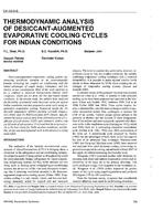 CH-95-05-6 — Thermodynamic Analysis of Desiccant-Augmented Evaporative Cooling Cycles for Indian Conditions