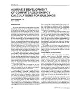 CH-95-06-3 — ASHRAE's Development of Computerised Energy Calculations for Buildings