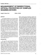 CH-95-08-1 (RP-548) — Measurement of Bidirectional Optical Properties of Complex Shading Devices