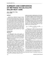 CH-95-08-2 (RP-713) — Summary and Comparison of Methods to Calculate Solar Heat Gain