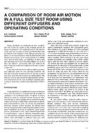 3887 — A Comparison of Room Air Motion in a Full Size Test Room Using Different Diffusers and Operating Conditions