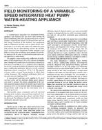 3888 — Field Monitoring of a Variable-Speed Integrated Heat Pump/ Water-Heating Appliance