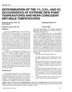 3904 (RP-754) — Determination of the 1%, 2.5%, and 5% Occurrences of Extreme Dew-Point Temperatures and Mean Coincident Dry-Bulb Temperatures