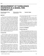 3905 — Measurement of Turbulence Statistics in a Model Fire Room by LDV