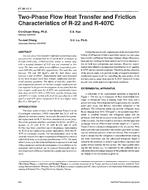 AT-96-12-3 — Two-Phase Flow Heat Transfer and Friction Characteristics of R-22 and R-407C