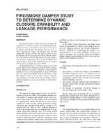 3906 (RP-680) — Fire/Smoke Damper Study to Determine Dynamic Closure Capability and Leakage Performance