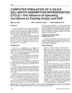 3910 — Computer Simulation of a Silica Gel-Water Adsorption Refrigeration Cycle — The Influence of Operating Conditions on Cooling Output and COP