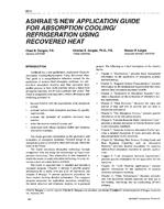 3914 — ASHRAE's New Application Guide for Absorption Cooling/Refrigeration Using Recovered Heat