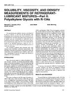 3805 (RP-716) — Solubility, Viscosity, and Density Measurements of Refrigerant-Lubricant Mixtures — Part 2: Polyalkylene Glycols with R-134a