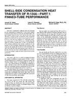 3806 (RP-676) — Shell-Side Condensation Heat Transfer of R134a — Part 1: Finned-Tube Performance